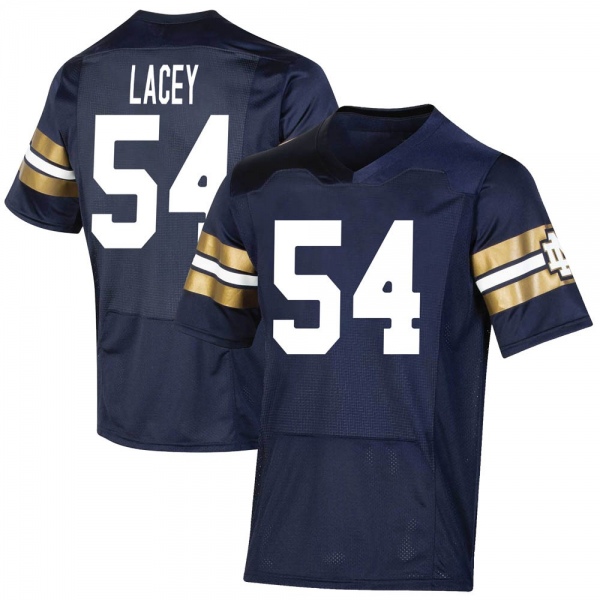 Jacob Lacey Notre Dame Fighting Irish NCAA Men's #54 Navy Premier 2021 Shamrock Series Replica College Stitched Football Jersey SVY1155HF